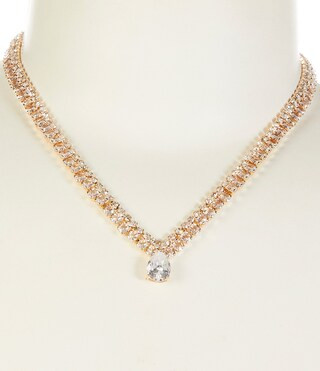C by Cezanne CZ Teardrop Tennis Chain Pendant Necklace | Dillard's | Dillard's