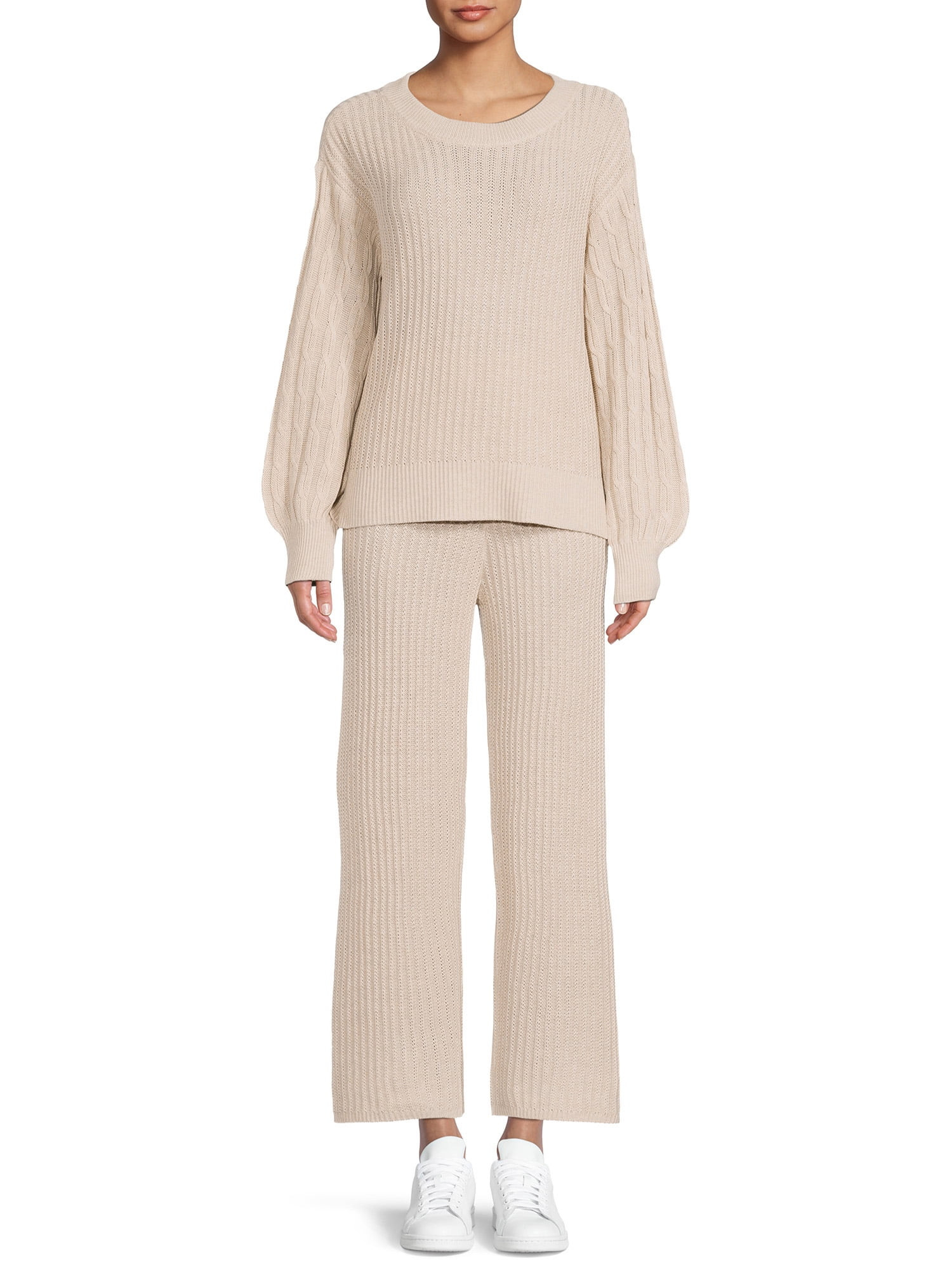 Time and Tru Women's Waffle Top and Pants, 2-Piece Set - Walmart.com | Walmart (US)