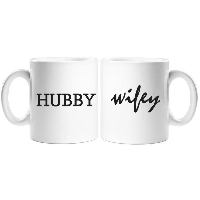 Hubby and Wifey White Coffee Mug Set | Walmart (US)