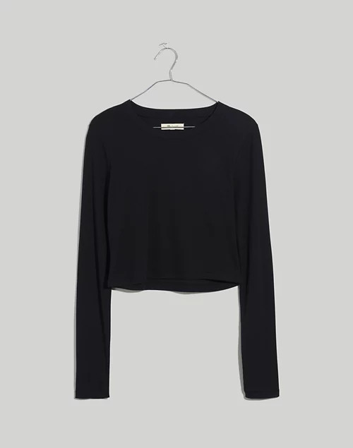 Fine Ribbed Supercrop Crewneck Long-Sleeve Tee | Madewell