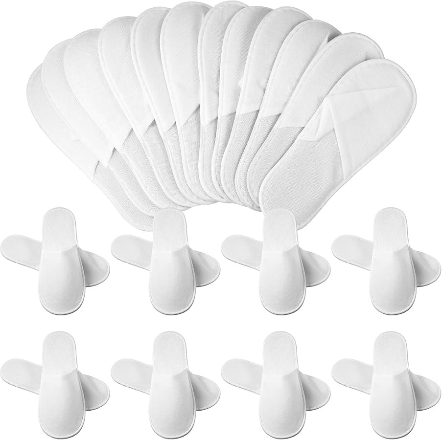 Jecery 40 Pairs Disposable House Slippers for Guests Bulk Slipper Pack for Hotel Spa Travel Shoel... | Amazon (US)
