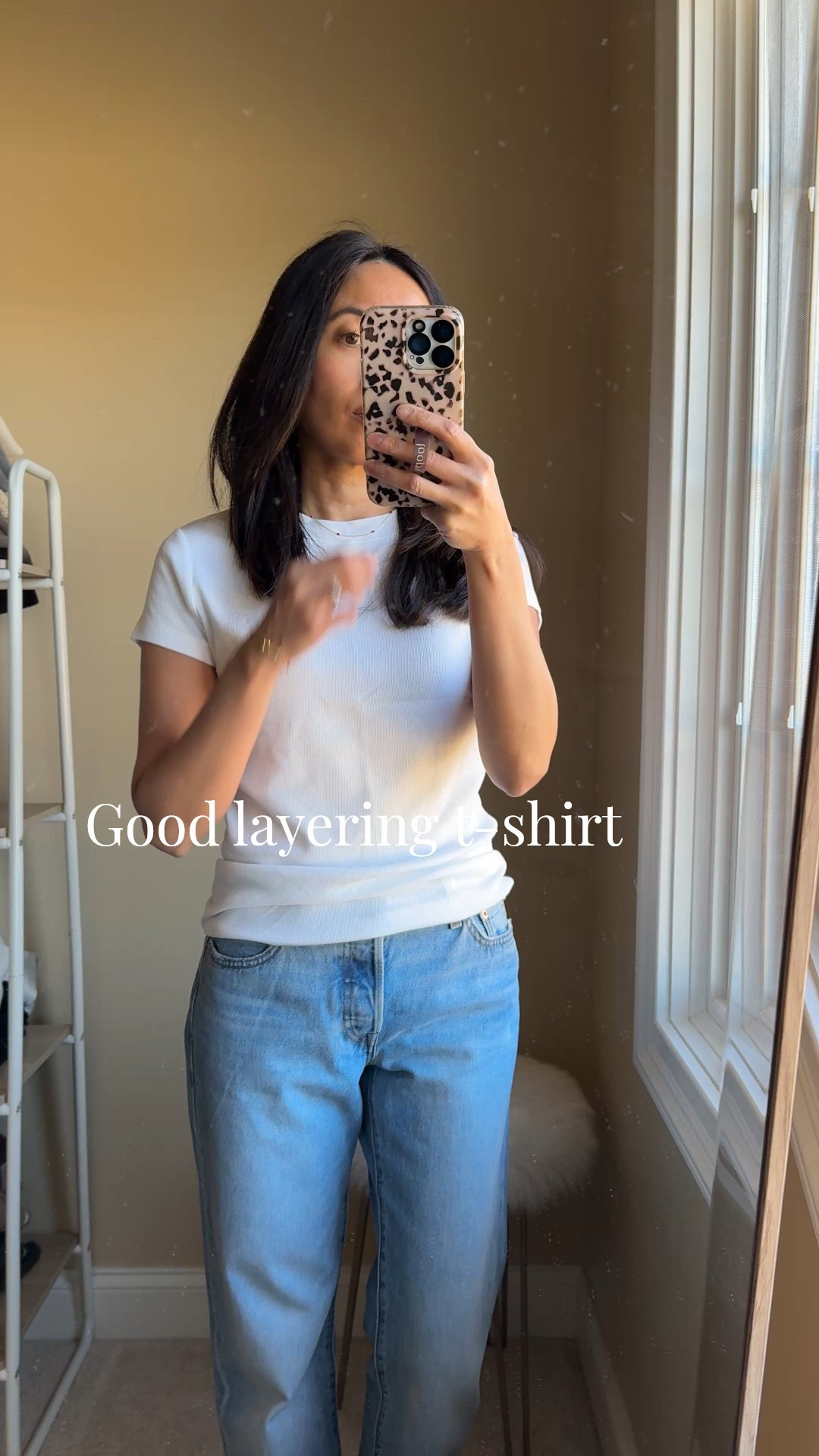 Good layering t-shirt. 
Snug fit for under clothes, high collar, longer length to peak through. 
I sized up, but didn’t have to. 
Good quality for the price  

#LTKootd #LTKOver40