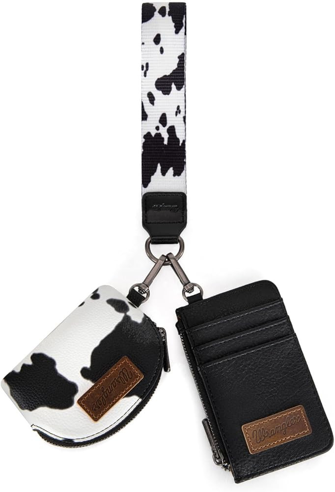 Wrangler KeyChain Wristlet Wallets for Women Western Dual Pouch Wristlet Embroidered Boot Scroll ... | Amazon (US)