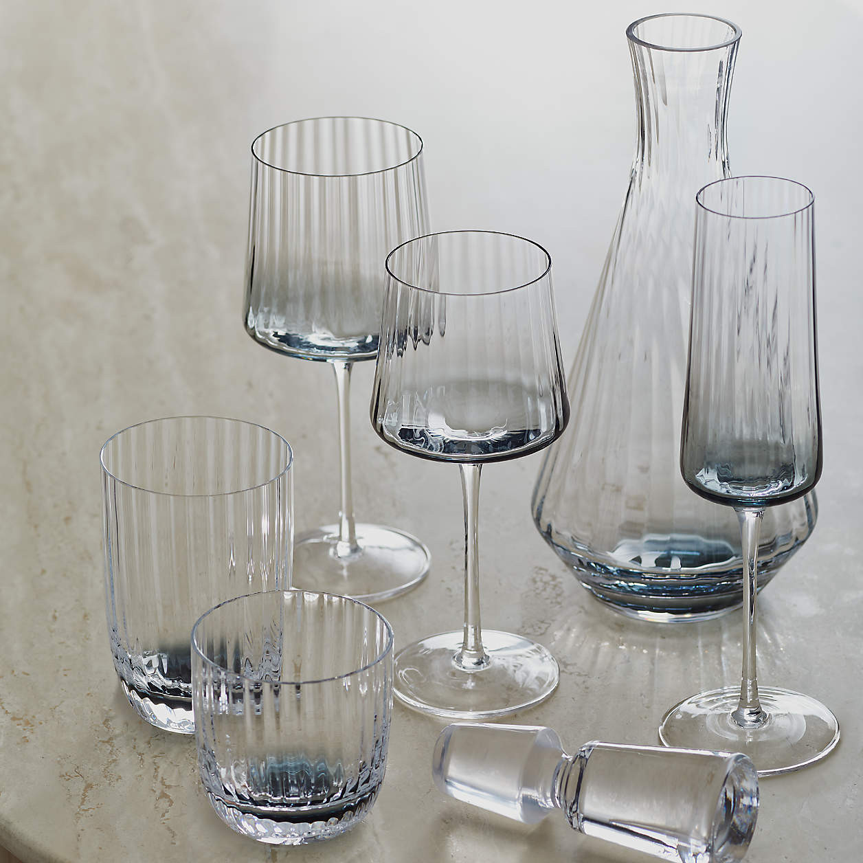 Ezra Optic Champagne Glass | Crate and Barrel | Crate & Barrel