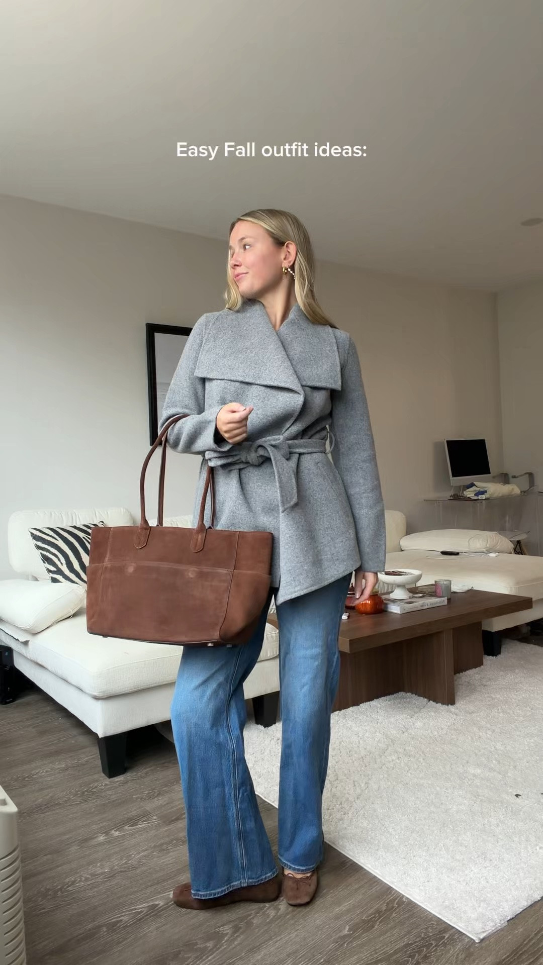 Styling easy Fall outfits with @Quince  🤎🍁 All sizes + styles are linked on my #quincepartner
