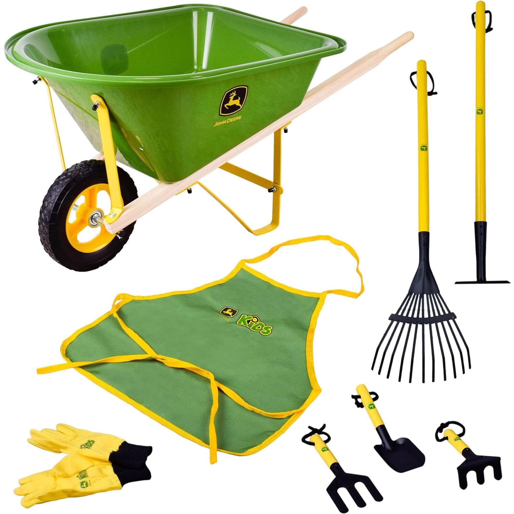 John Deere Deluxe 34" Wheelbarrow and Garden Set for Kids 5+ Years | Walmart (US)