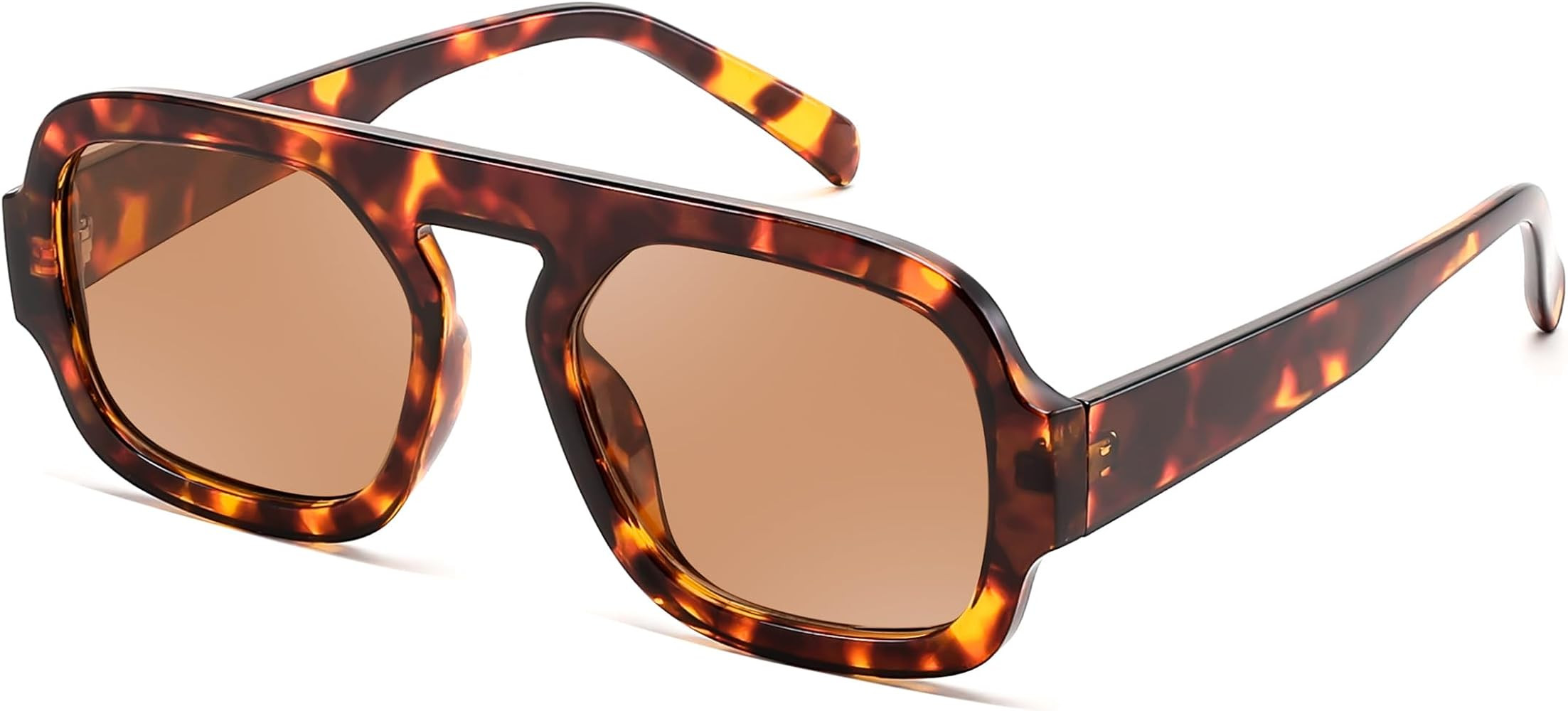 FEISEDY Trendy Square Aviator Oversize Sunglasses for Women, Vintage 70s Flat Top Shades B4175 | Amazon (US)