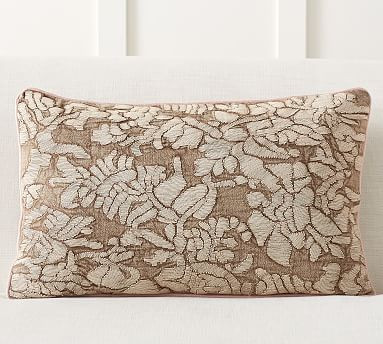 Carmela Embroidered Linen Lumbar Pillow Cover | Pottery Barn (US)