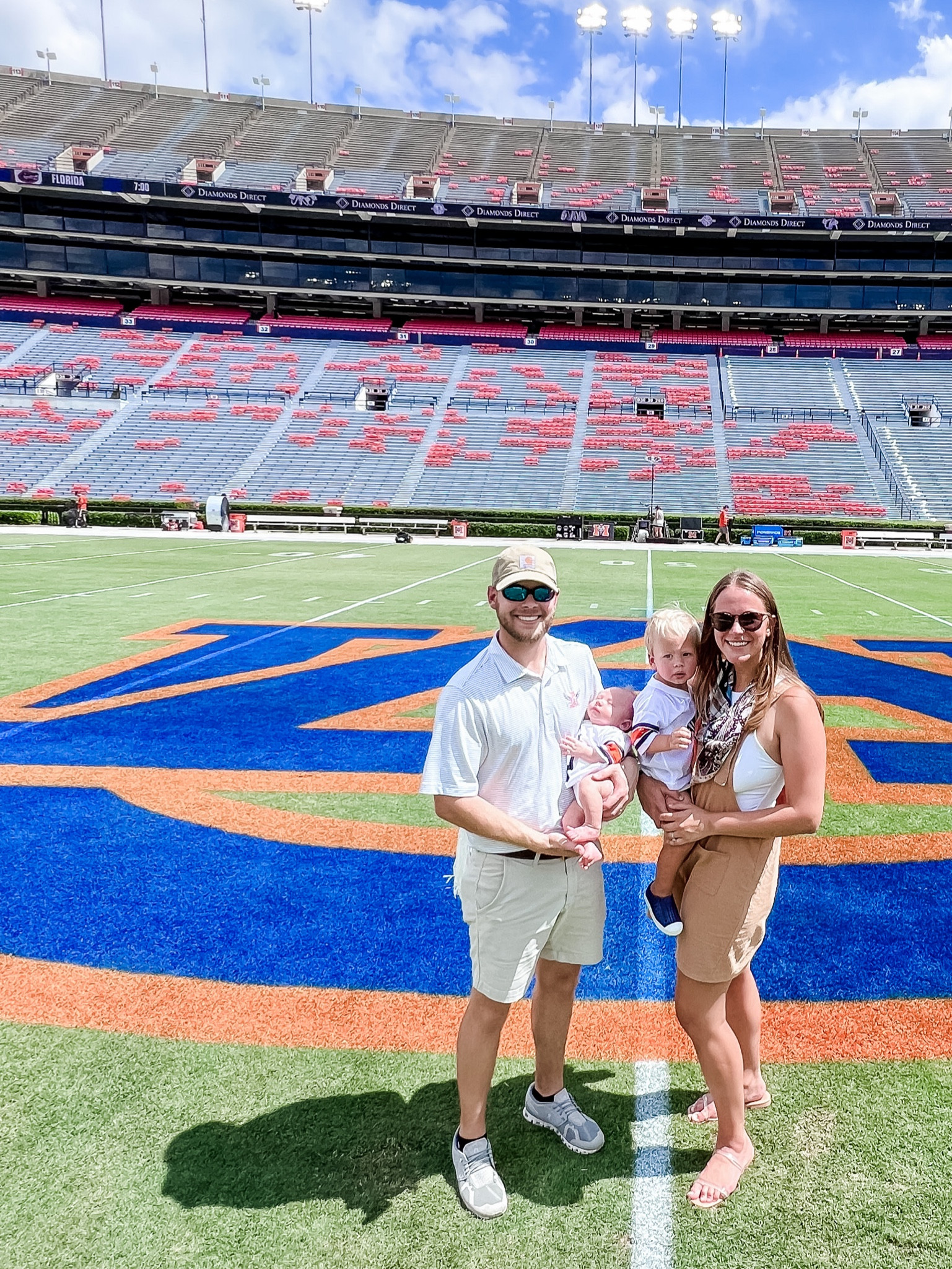 Auburn A-Day football game outfit! This one is included in my A-Day 2023 outfit collage (see my AU collection!!). I was 8 weeks postpartum and nursing, and still felt comfortable and confident despite it being SO HOT! 

Also, my sunglasses are an amazon find and they are awesome!! This is my second pair and I'll never buy another brand. I love the matte tortoise and polarized lenses, and they don't catch on my hair!

nursing friendly bodysuit | bump friendly linen overalls | amazon fashion finds | hot football game outfit | pattern silk scarf 

#LTKbump #LTKstyletip #LTKFind