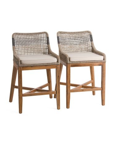 Set Of 2 Rattan Counter Stools curated on LTK