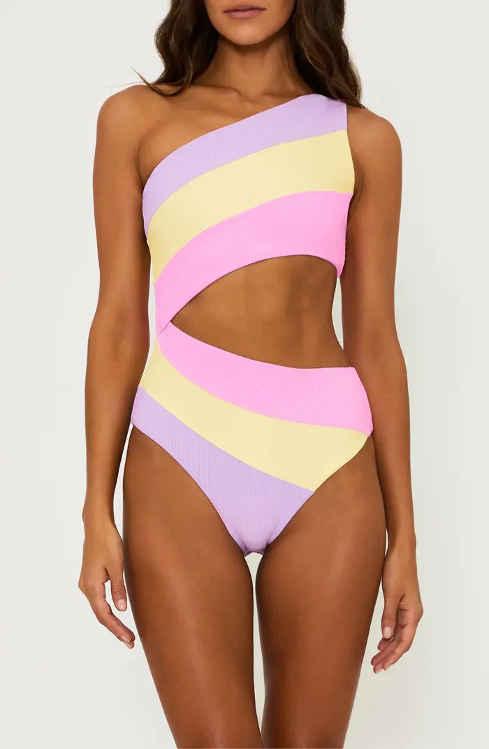 Beach Riot Joyce Stripe Cutout One-Piece Swimsuit | Nordstromrack | Nordstrom Rack