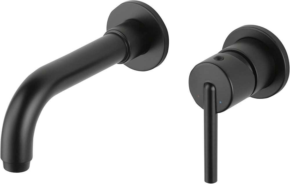 Delta Faucet Trinsic Wall Mount Faucet, Matte Black Bathroom Faucet, Wall Mount Bathroom Faucet 3... | Amazon (US)