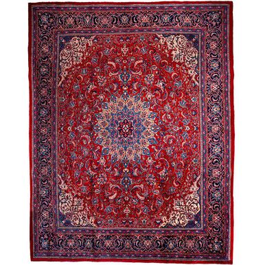 13' 7 x 10' 8 Mahal Authentic Persian Hand Knotted Area Rug - 112610 | Los Angeles Home of rugs