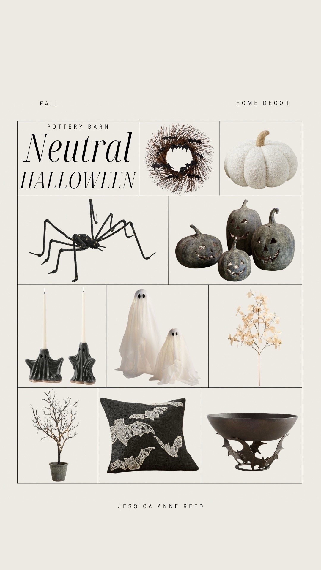 Neutral Halloween from Pottery Barn include bat wreath, pumpkin pillow, large spider, terracotta pumpkins, fall stem, ghosts, ghost candlestick holders, black faux plant, bat pillow, and bat candy bowl.

Home decor, neutral Halloween, Halloween decor, neutral Halloween decor 


#LTKFindsUnder50 #LTKStyleTip #LTKHome

#LTKSeasonal #LTKHome