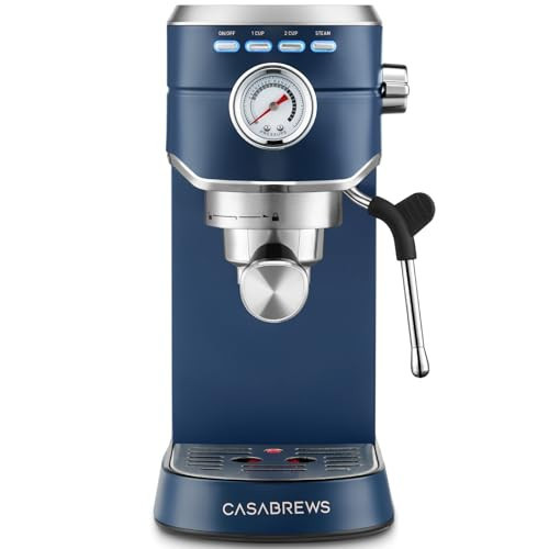 CASABREWS Espresso Machine 20 Bar, Professional Espresso Maker with Milk Frother Steam Wand, Espresso Coffee Machine with 34oz Removable Water Tank, Gift for Coffee Lovers, Coffee Gift, Sapphire Blue | Amazon (US)