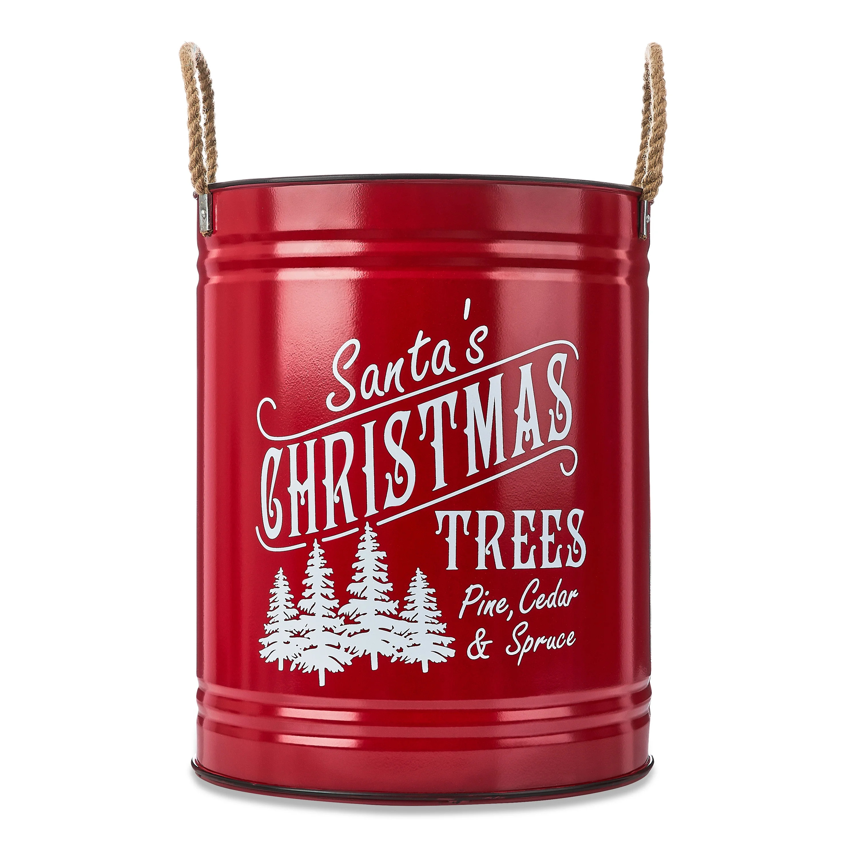 Red Christmas Bucket Decor, 12" x 12" x 15", by Holiday Time - Walmart.com | Walmart (US)