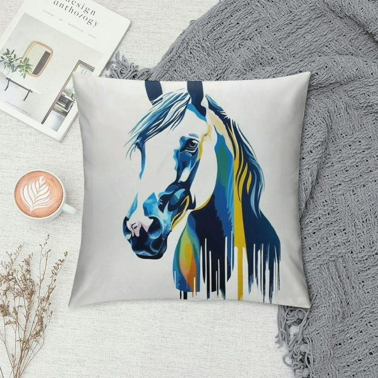 Horse Design Colours Horse Head Pattern Modern Throw Pillow | Walmart (US)