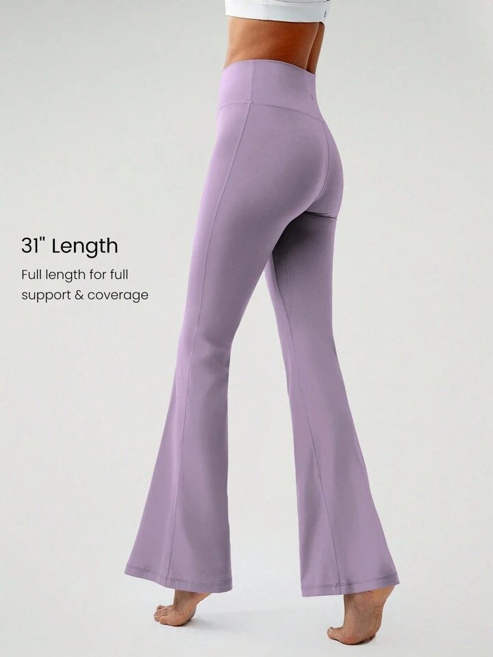 GLOWMODE 31" FeatherFit™ High-Rise Flared Leggings Pants Low Impact Yoga Daily | SHEIN