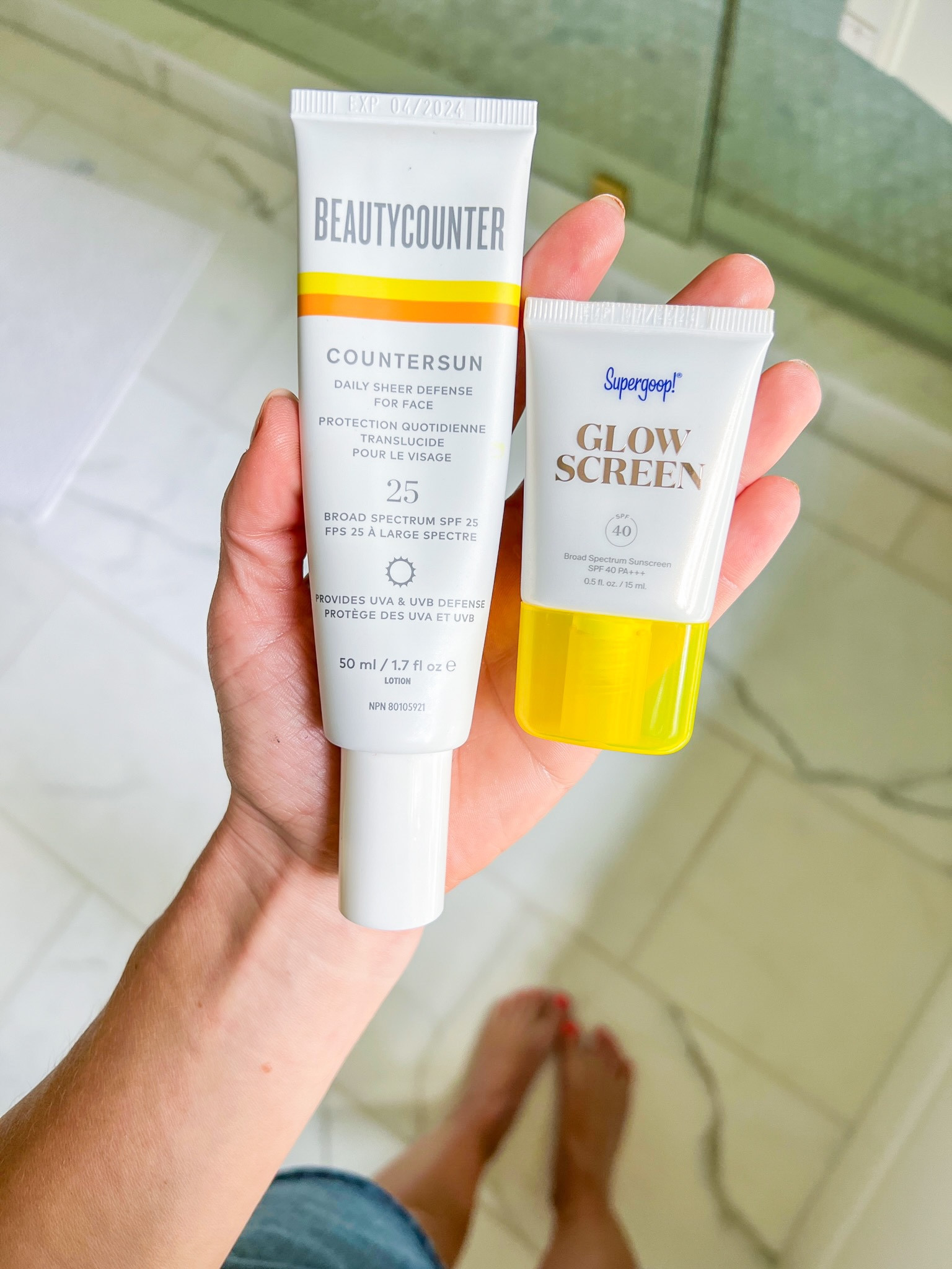 My two favorite sunscreen options for the summer. I wear beautycounter’s on my body, even though it’s made for your face (it’s a mineral sunscreen that blends  clear) and I use the glowscreen on my face under makeup!

#LTKbeauty #LTKSeasonal #LTKFind