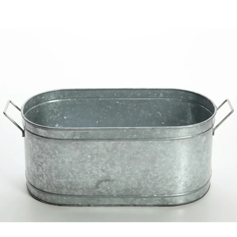 Hosley 18 inch Long, Galvanized Metal Oval Planter | Walmart (US)