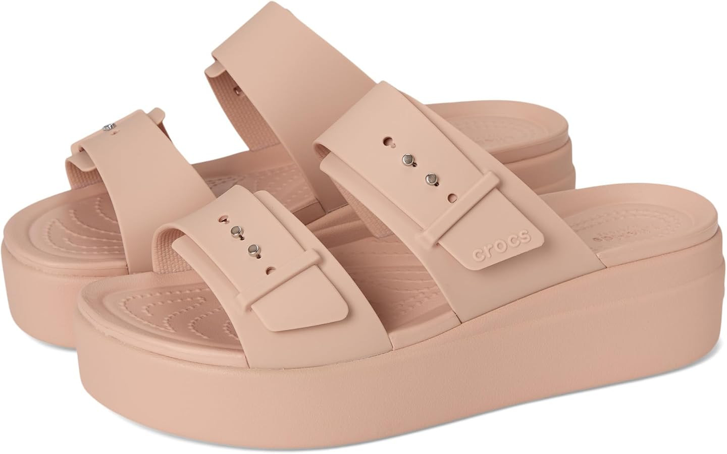Crocs Women's Brooklyn Buckle Low Wedges | Amazon (US)