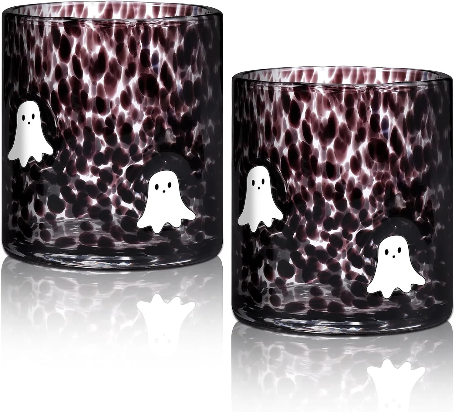 2 Pcs  Halloween Icon Glass Cups Ghost Icon Juice Glass Old Fashioned Hand Blown Drinking Cups Cu... | Walmart (US)