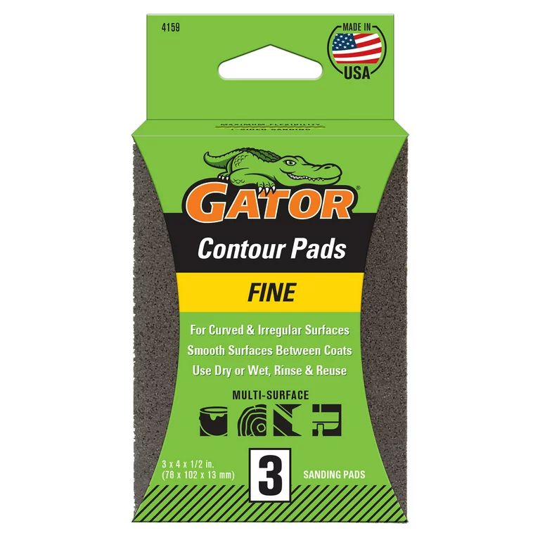 Gator 3x4 1-Sided Sanding Pad Fine, 3 Pack | Walmart (US)