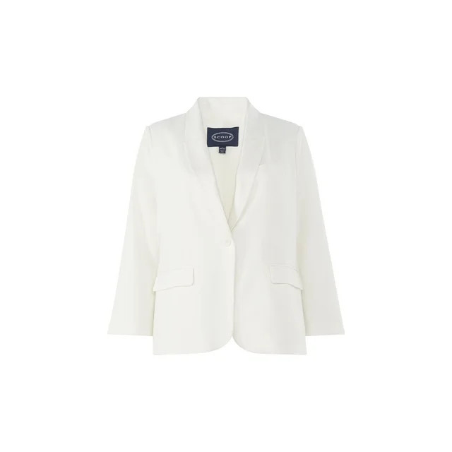 Scoop Women's and Women's Plus Ultimate One Button Linen Blend Blazer, Sizes XS-4X | Walmart (US)