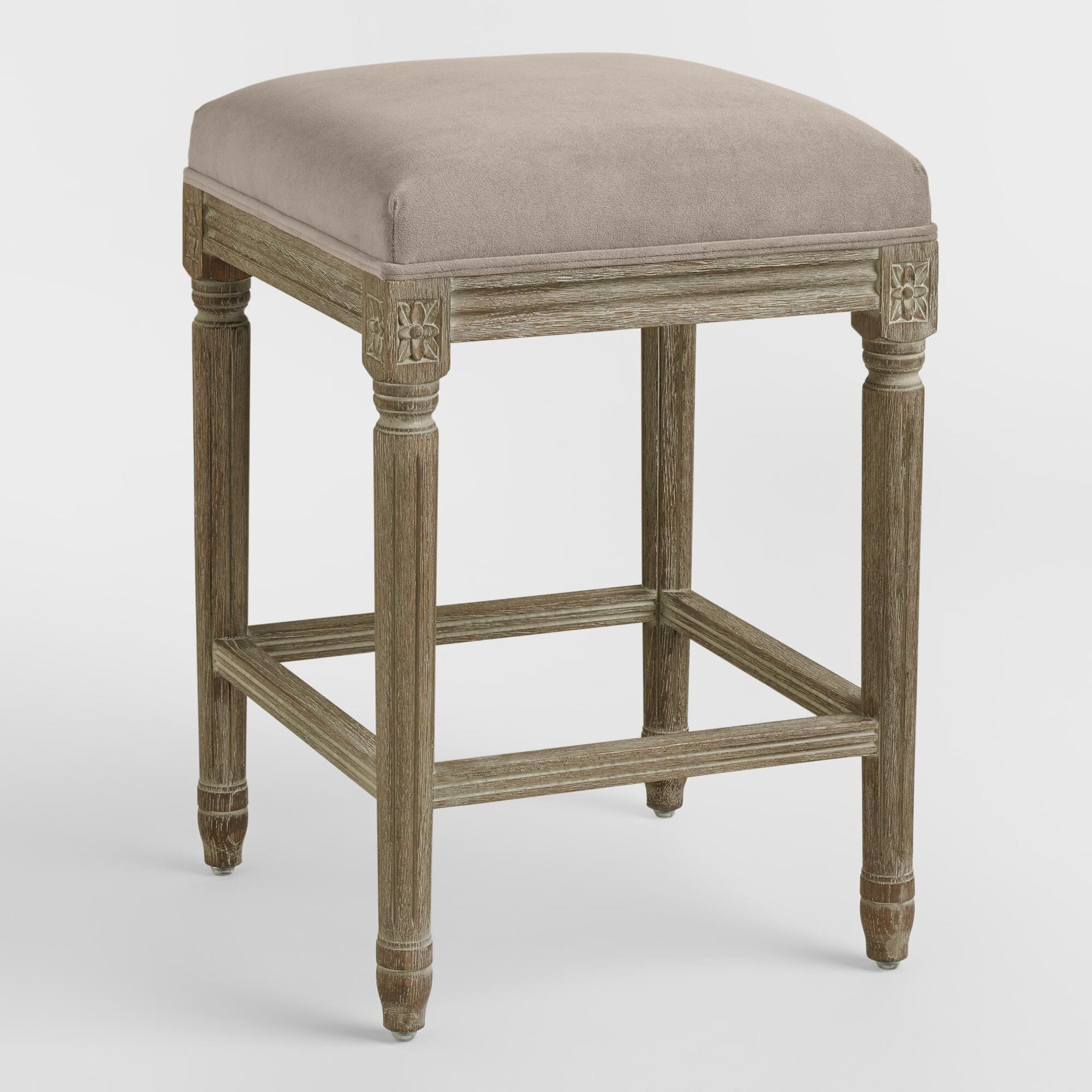 Cocoa Paige Backless Counter Stool: Brown - Fabric by World Market | World Market