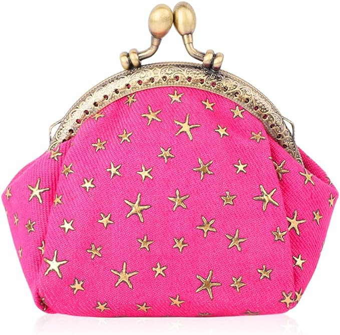Oyachic Five-Pointed Star Coin Purse Denim Change Pouch Wallets Buckle with Kisslock Clasp Coin H... | Amazon (US)