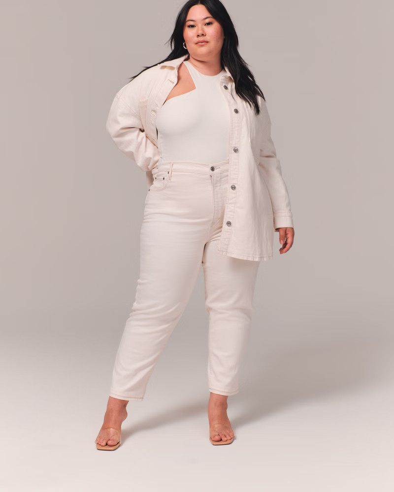 Women's Curve Love Ultra High Rise Ankle Straight Jean | Women's Bottoms | Abercrombie.com | Abercrombie & Fitch (US)