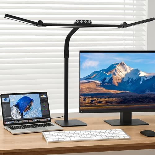 LED Desk Lamp for Home Office with Base, 28.2" Adjustable Gooseneck Swing Arm Ultra Bright Desk L... | Amazon (US)