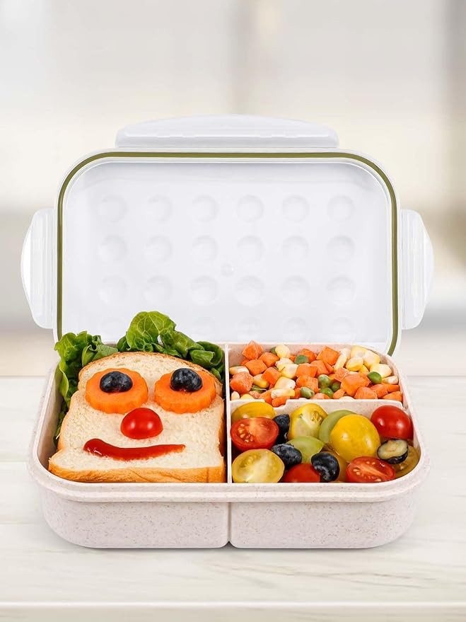 Bento Box - 3 Compartment Lunch Containers with Utensils, BPA Free Lunch Box Containers, 1150ml L... | Amazon (US)