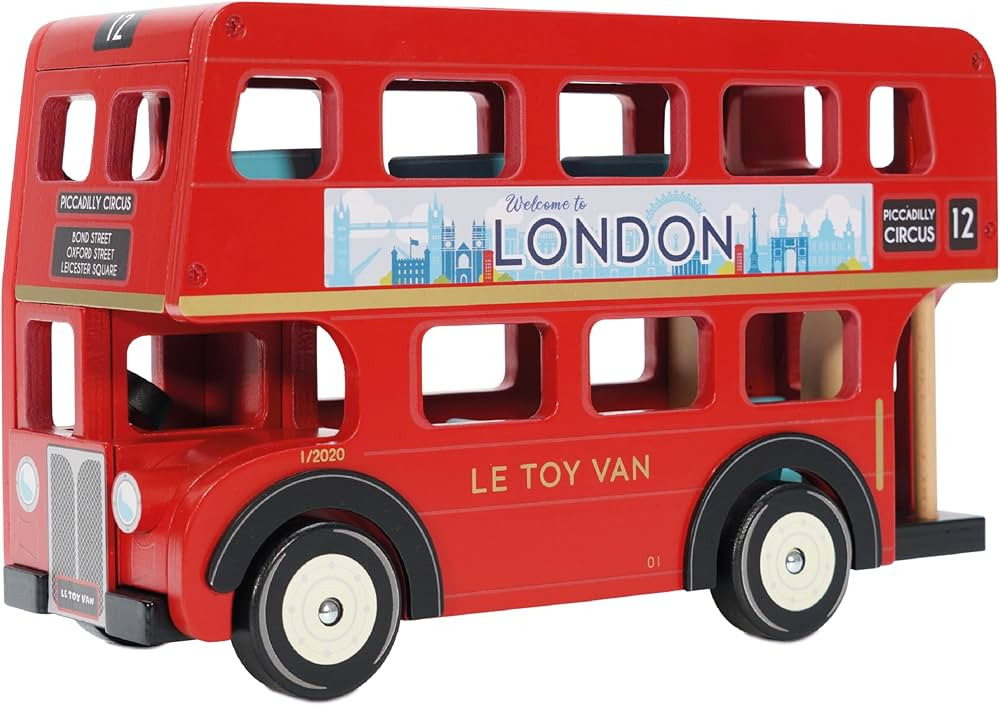 Le Toy Van - Cars & Construction - London Double Decker Bus Toy - London Toy Bus - Wooden Toy Bus... | Amazon (US)