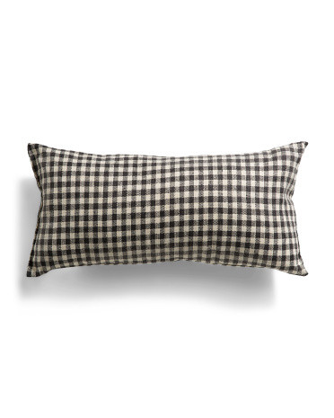 14x27 Oversized Luxury Mini Gingham Lumbar Pillow | TJ Maxx