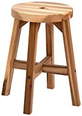 BEEFURNI Round Top Acacia Wood Seat Minimalist Loft Rustic Solid Wooden Home Décor Stylish Minim... | Amazon (US)