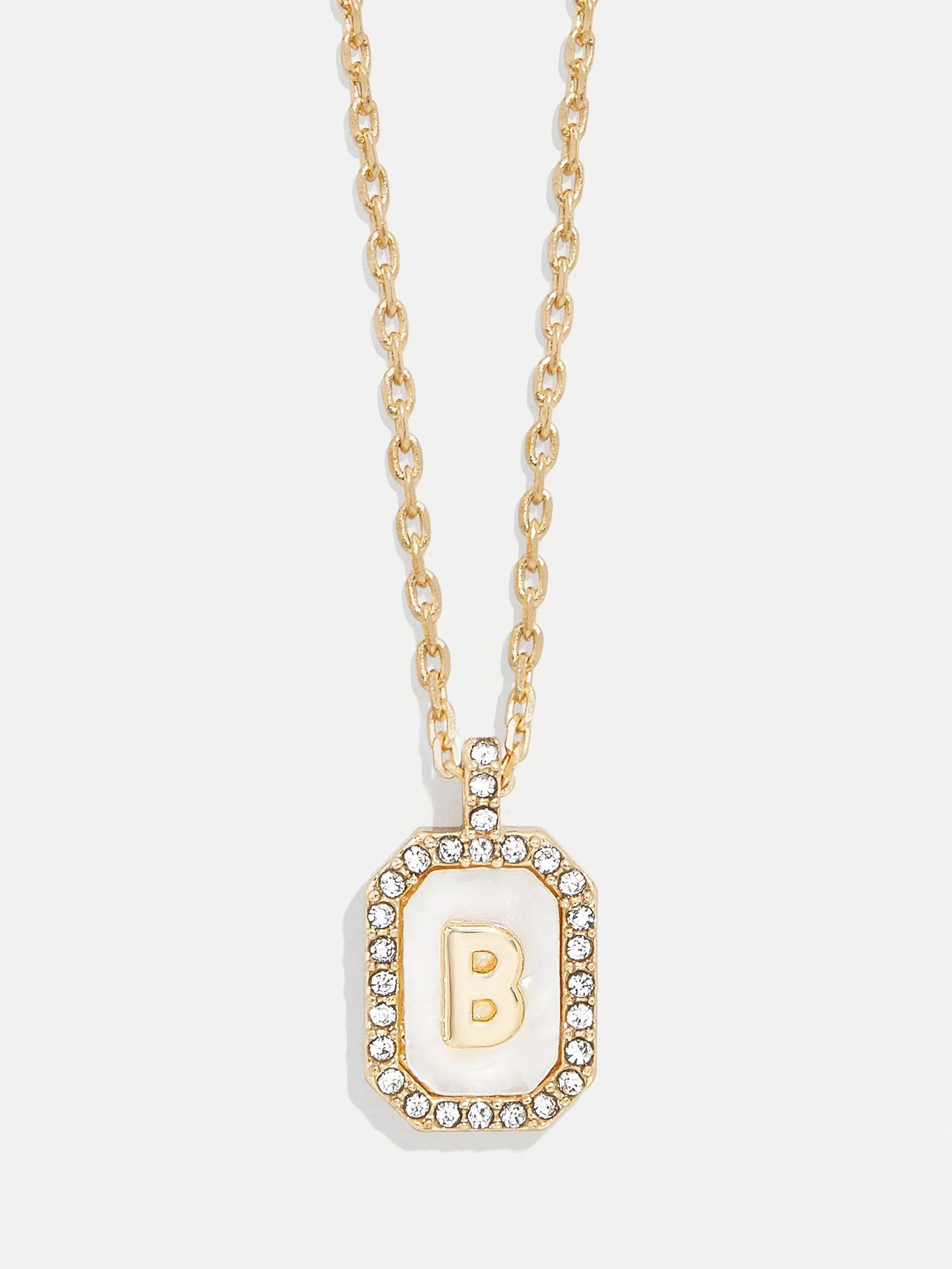 Gold & Mother of Pearl Initial Necklace - Mother Of Pearl | BaubleBar