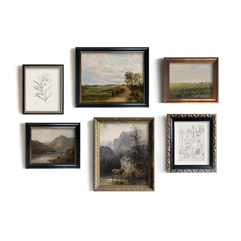 Vintage Farmhouse Wall Decor - Nature Deer Flower Neutral Wall Art for Boho French Country Kitche... | Amazon (US)