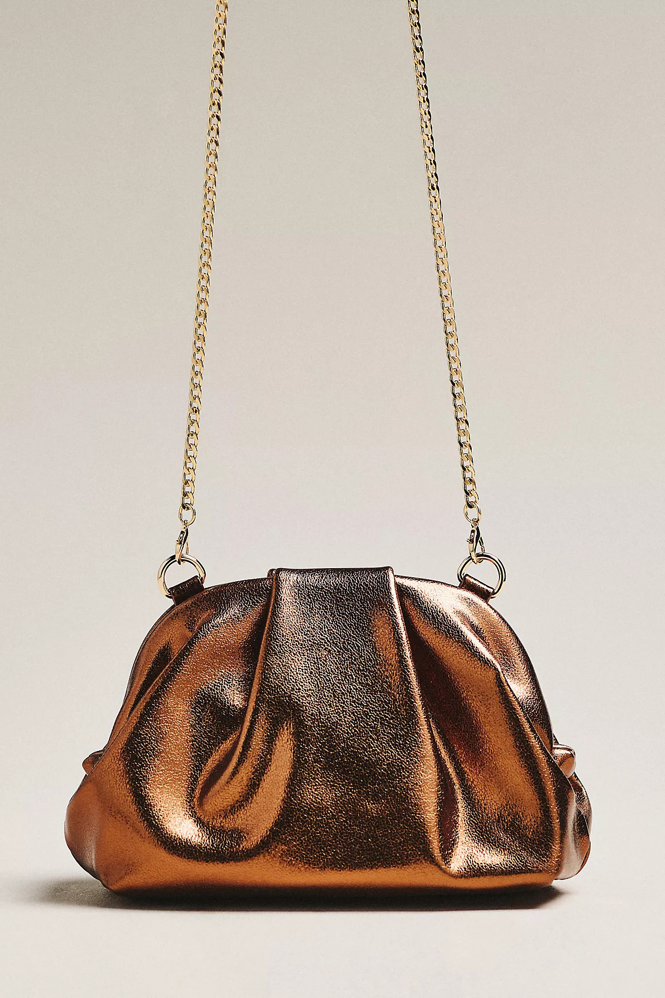 Metallic Faux Leather Clutch | Anthropologie (US)