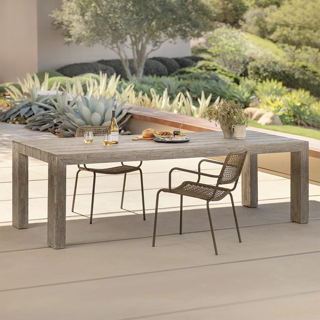 Atica 98" Outdoor Dining Table - Washed Acacia | Article