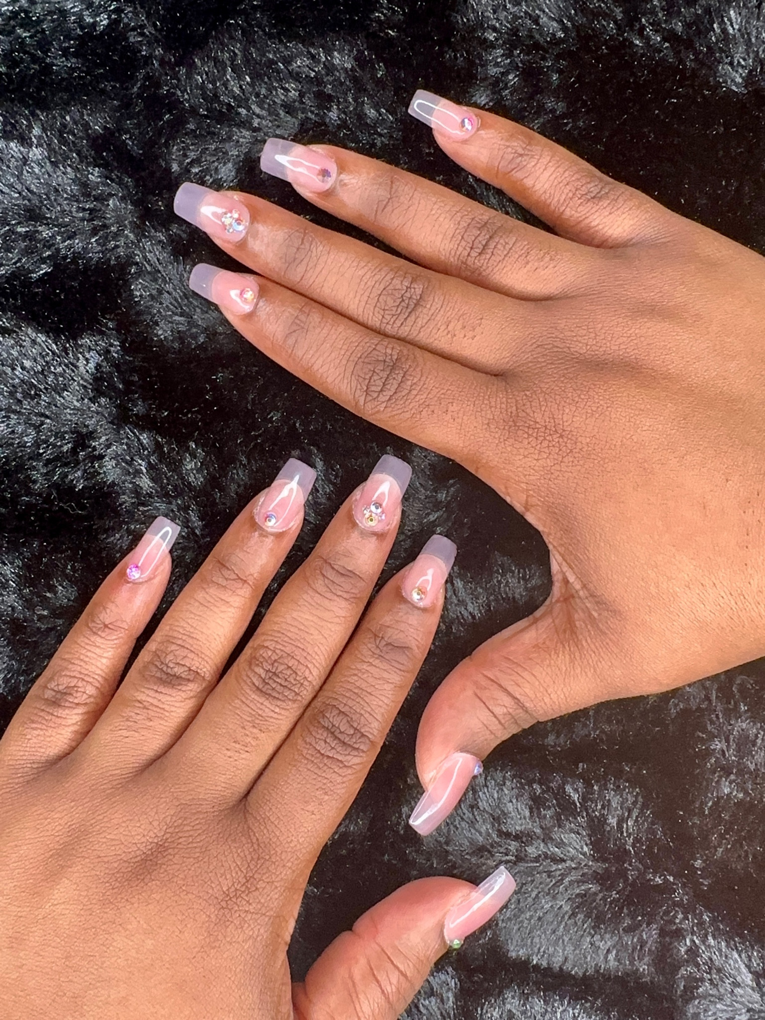 Simple nails, transparent nails, nude nails, acrylic nails, clear nails, nails at home

#LTKbeauty