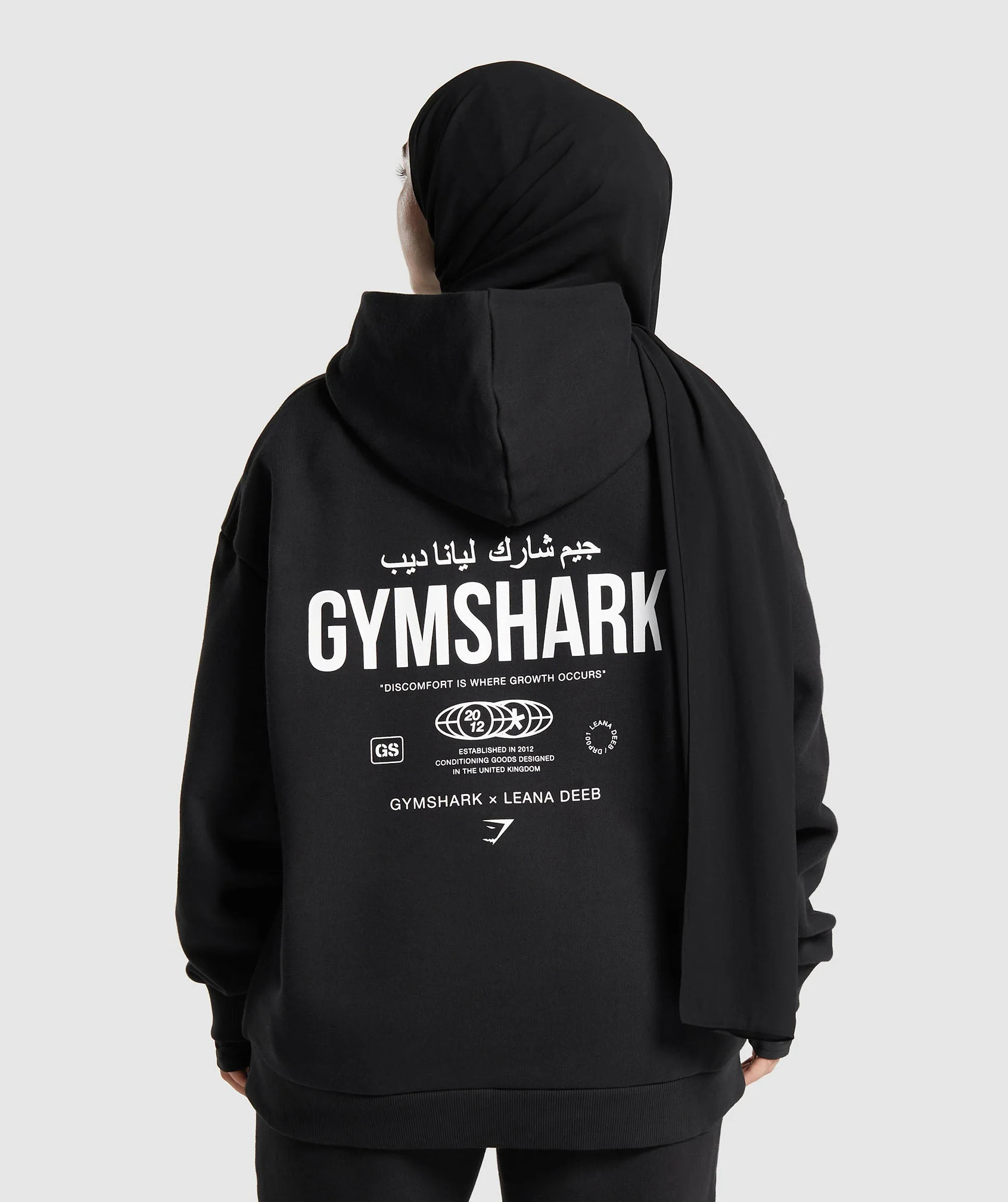 Gymshark GS X Leana Deeb Oversized Graphic Hoodie - Black | Gymshark UK