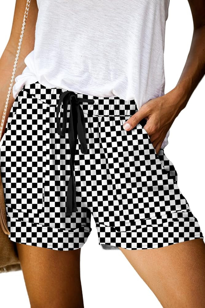 KISSMODA Womens Summer Shorts Leopard/Camo/Solid/Floral Print Elastic Waist Pocketed Casual Pants | Amazon (US)