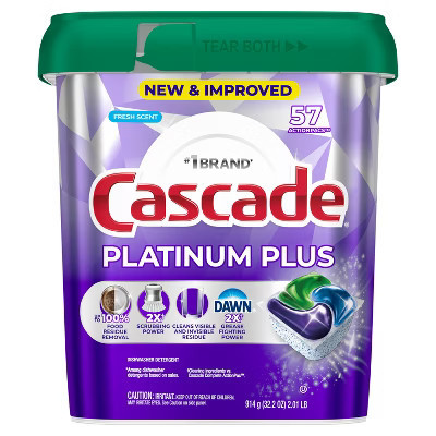 Cascade Platinum Plus Pods Dishwasher Detergent - Fresh - 57ct | Target