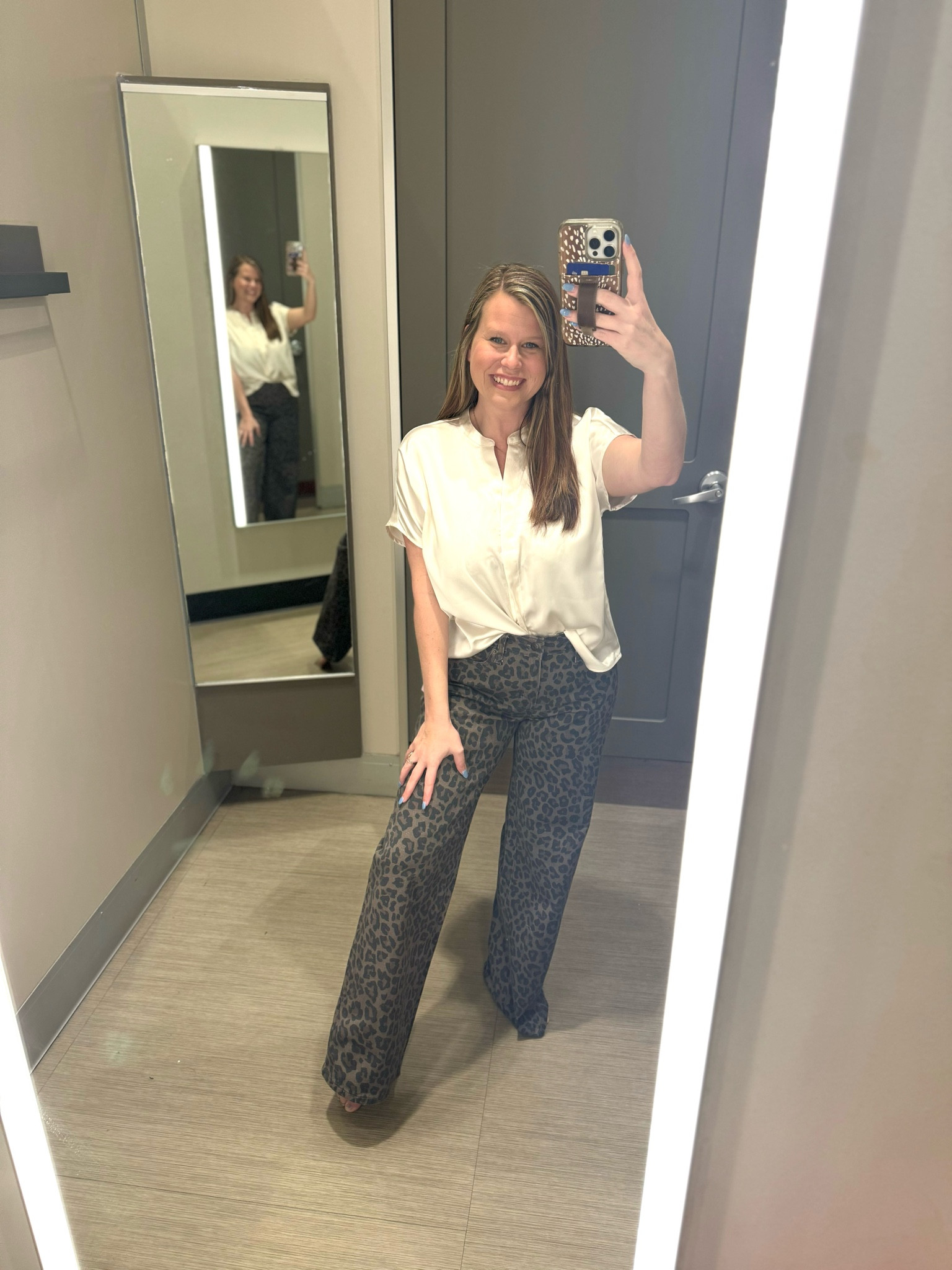 The cutest leopard denim paired with a neutral silk top! 


#LTKMostLoved #LTKStyleTip