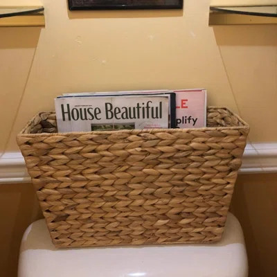 The woven magazine rack and basket are decorative magazine storage baskets suitable for use in homes, offices and desks. | Wayfair North America