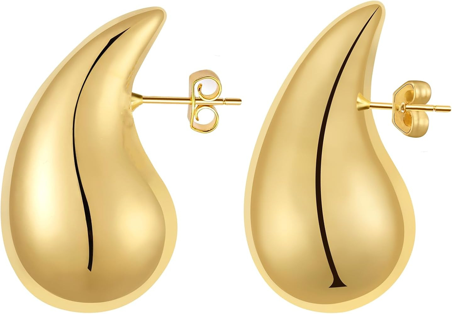 Teardrop Earrings Dupes, Gold/Silver Chunky Hoop Earrings for Women, Hypoallergenic Earring Set D... | Amazon (US)