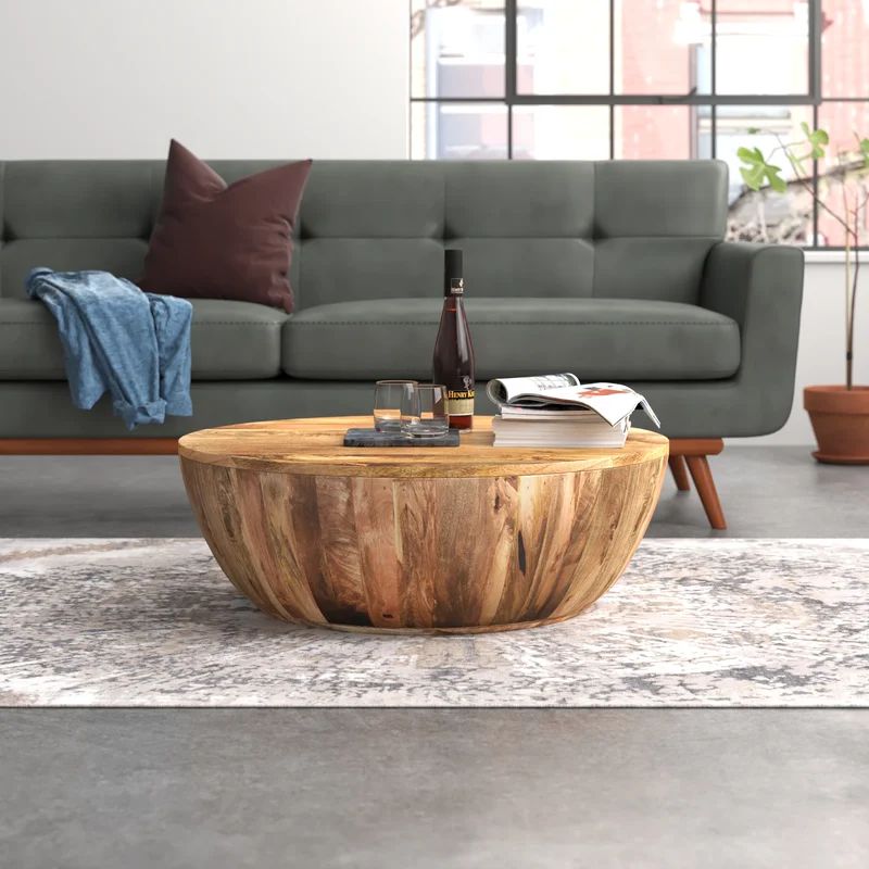 Cassius Solid Wood Drum Coffee Table | Wayfair North America