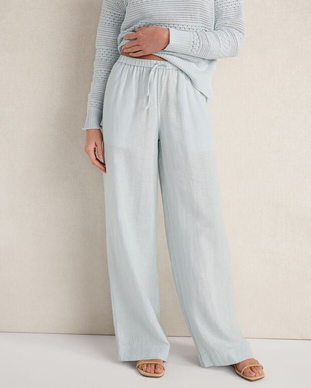 Linen Wide Leg Drawstring Pants | Haven Well Within