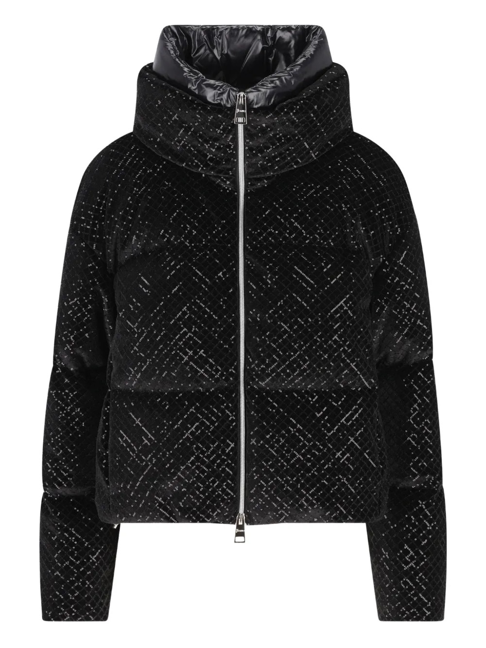 Herno Sequin high-neck Jacket | Black | FARFETCH | Farfetch Global